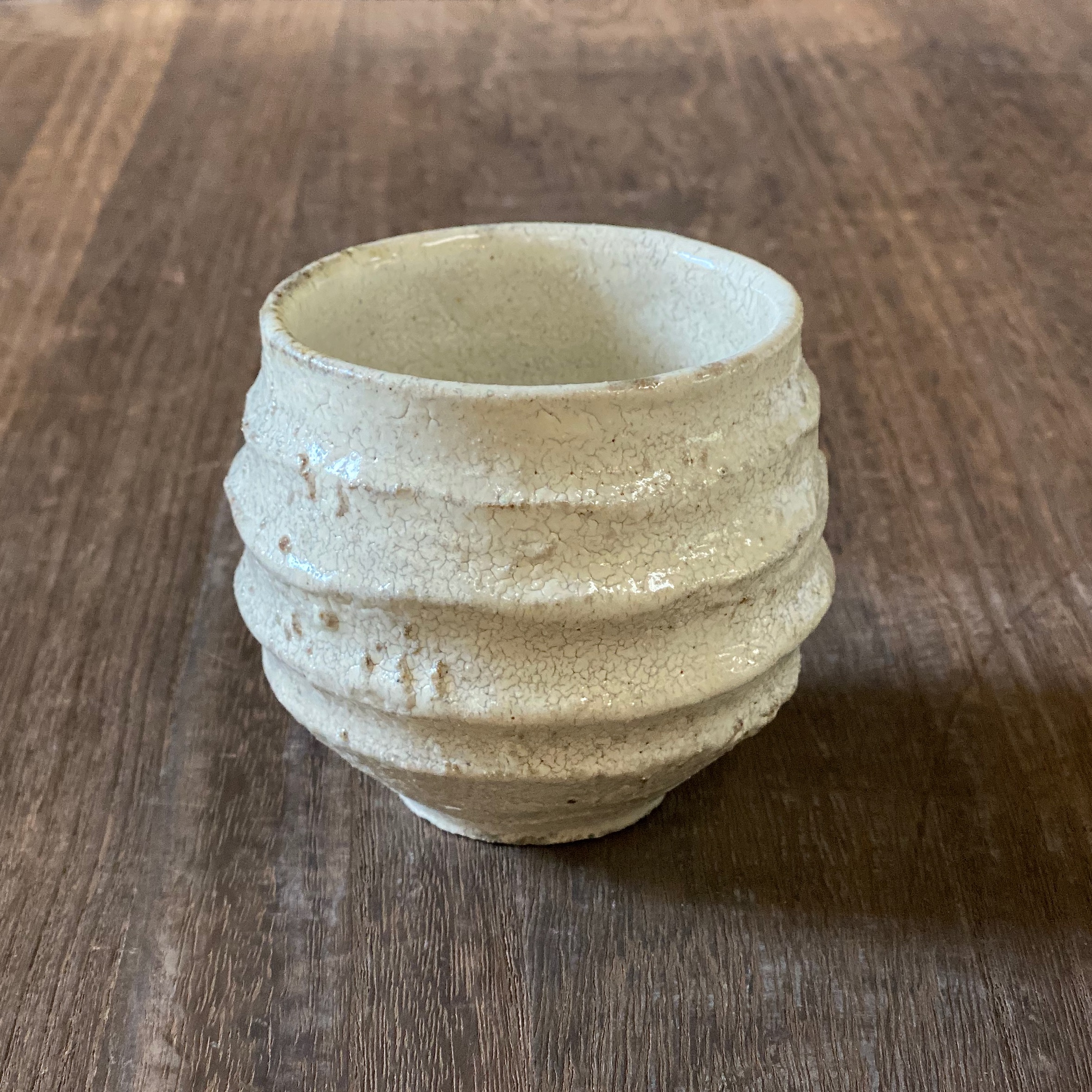 粉引唐津窯変焼酎カップA | 鏡山窯オンラインショップ
